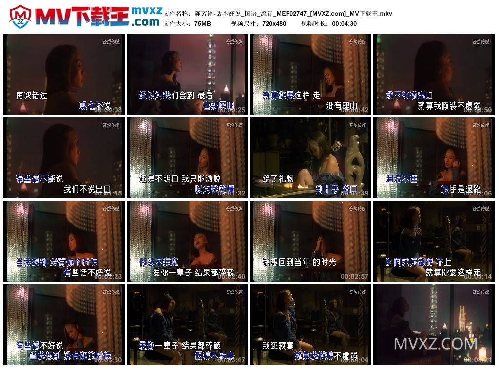 陈芳语-话不好说_国语_流行_MEF02747